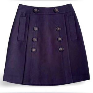 BCBG MAXAZRIA ⚓️SIZE 0⚓️PENNY COTTON NAVY SAILOR SKIRT POCKETS ZIP CLOSURE ⚓️